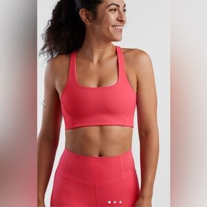 Free People Movement Never Better Square Neck Bra- Size: S, Neon Coral (NWT)